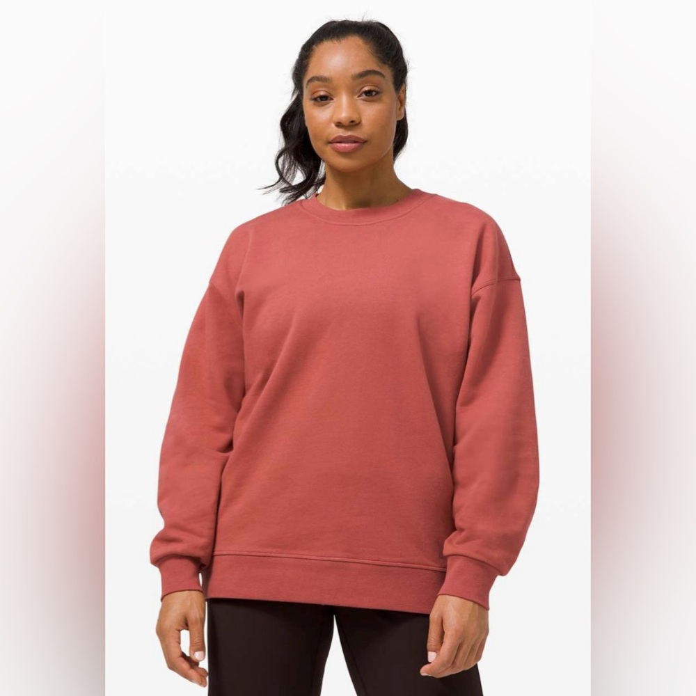 Lululemon Perfectly Oversized Crewneck sweatshirt Cotton Terry Soft Cranberry 6